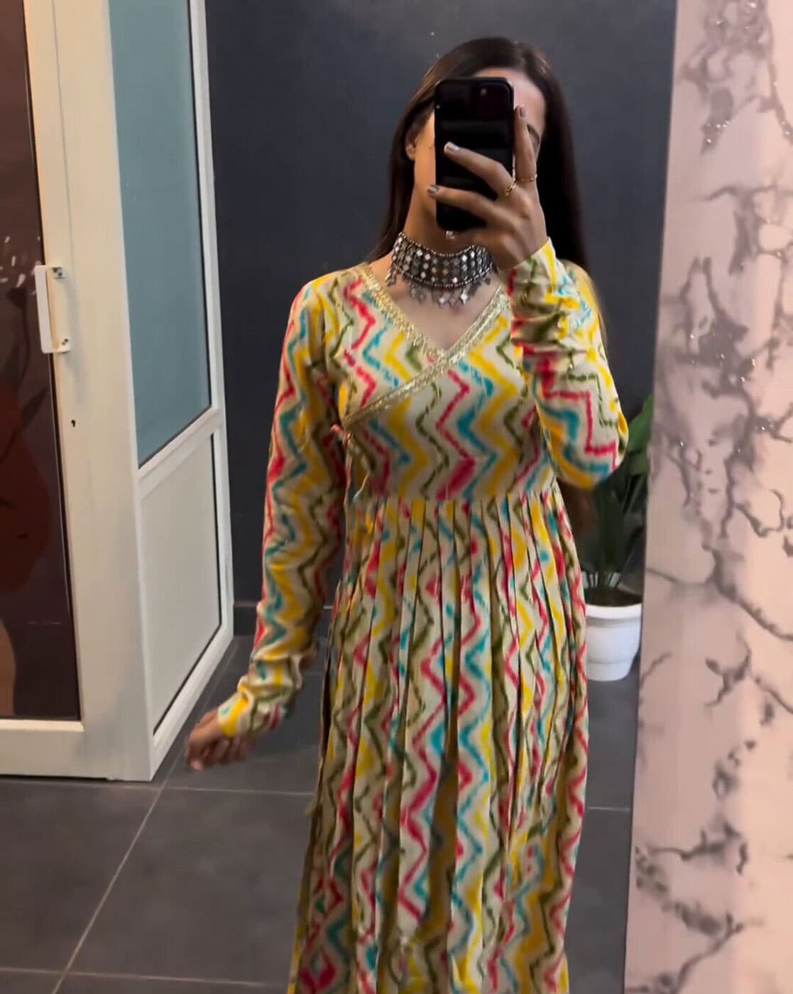 Women Striped Flared Kurta