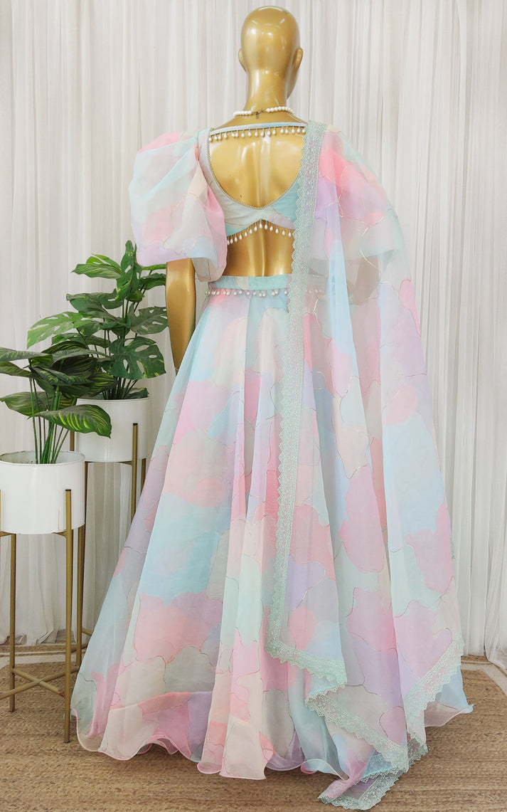 PASTEL DREAM ORGANZA LEHENGA