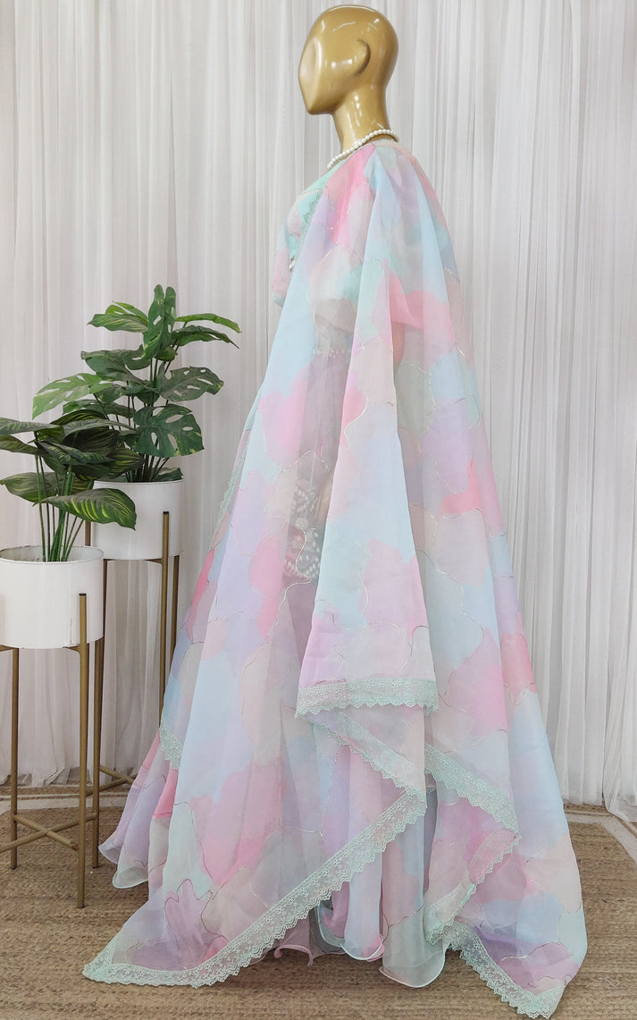 PASTEL DREAM ORGANZA LEHENGA