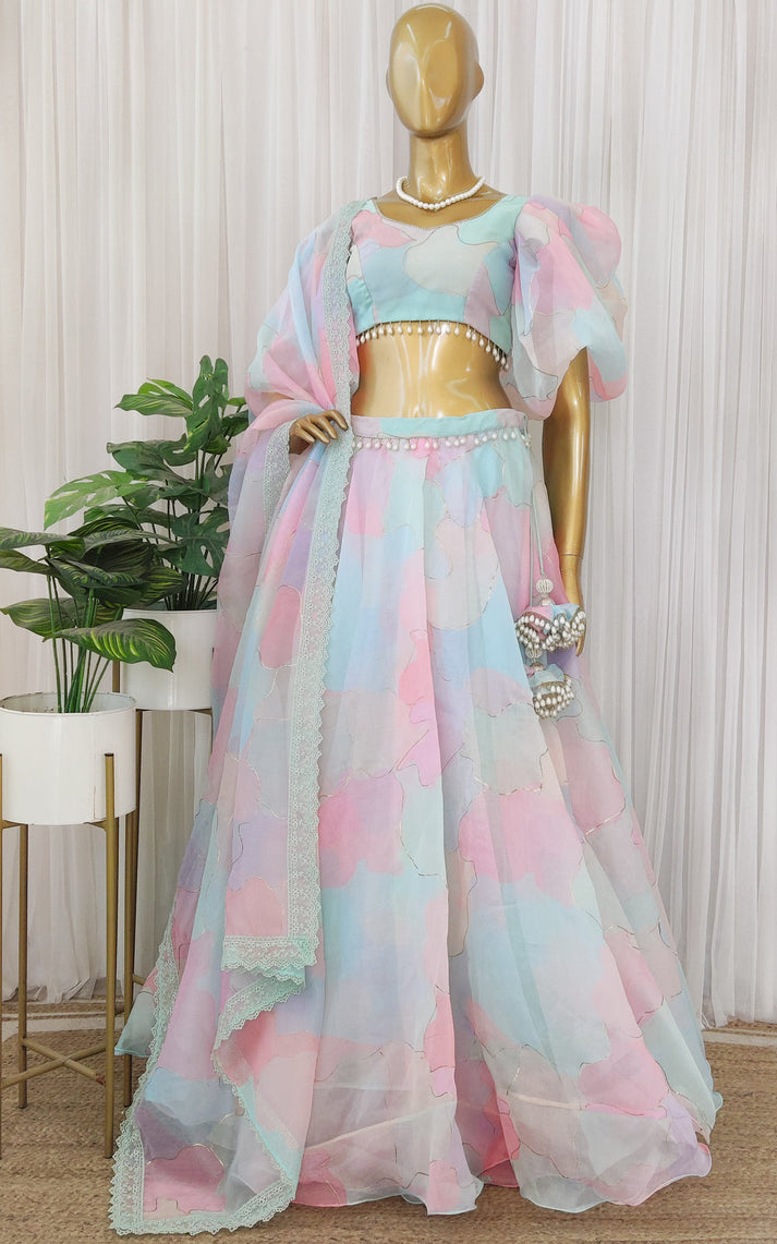 PASTEL DREAM ORGANZA LEHENGA