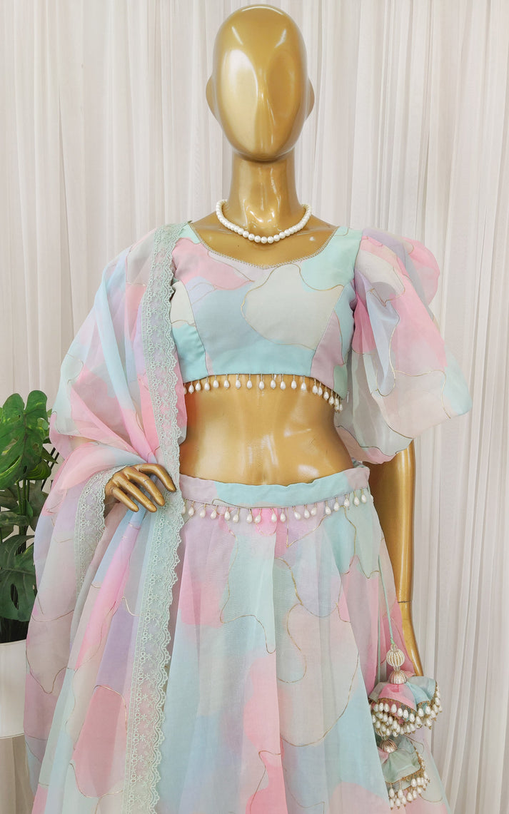 PASTEL DREAM ORGANZA LEHENGA