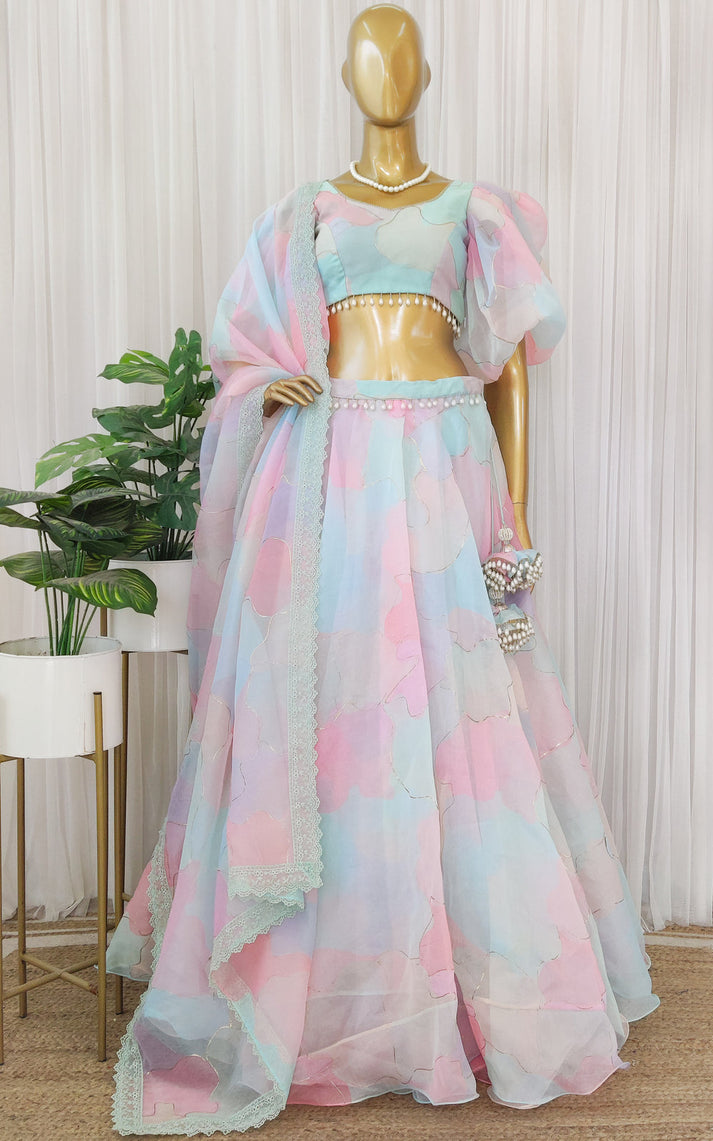 PASTEL DREAM ORGANZA LEHENGA