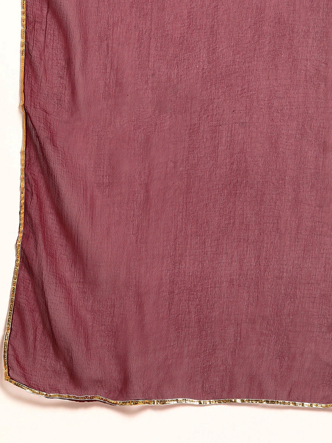 Women Maroon Ethnic Motifs Embroidered Chikankari Kurta with Palazzos & With Dupatta