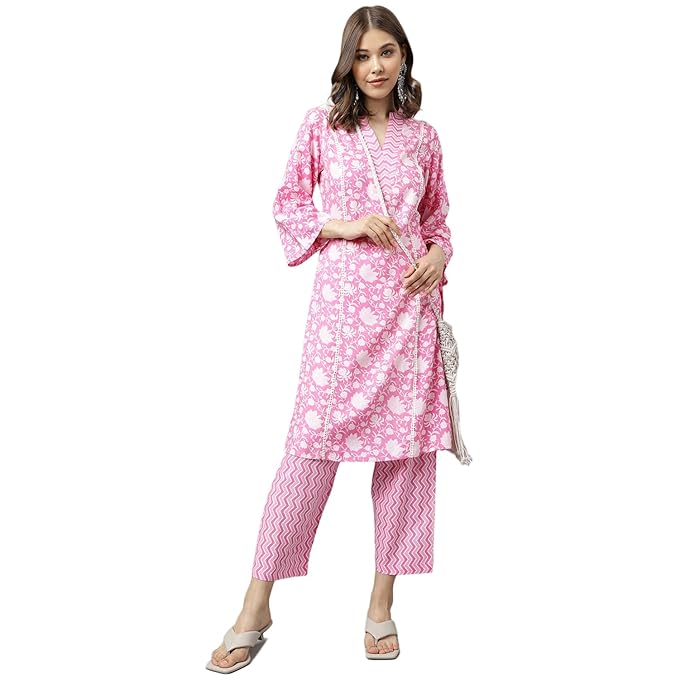 Women's Cotton A-Line Kurta with Pant