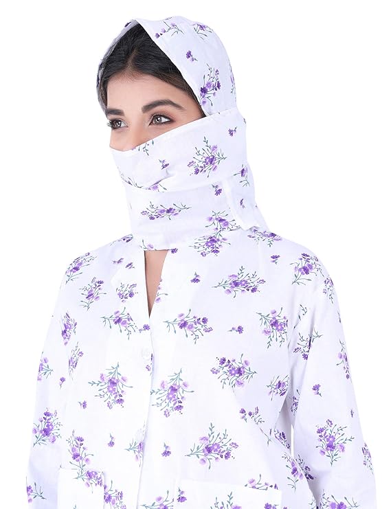 Women's Cotton Floral Print Sun Protection Summer Coat With Cap (Pack Of 1).