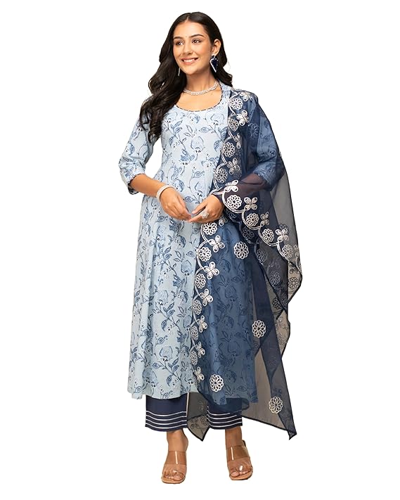 Women's Cotton A-Line Kurta with Pant