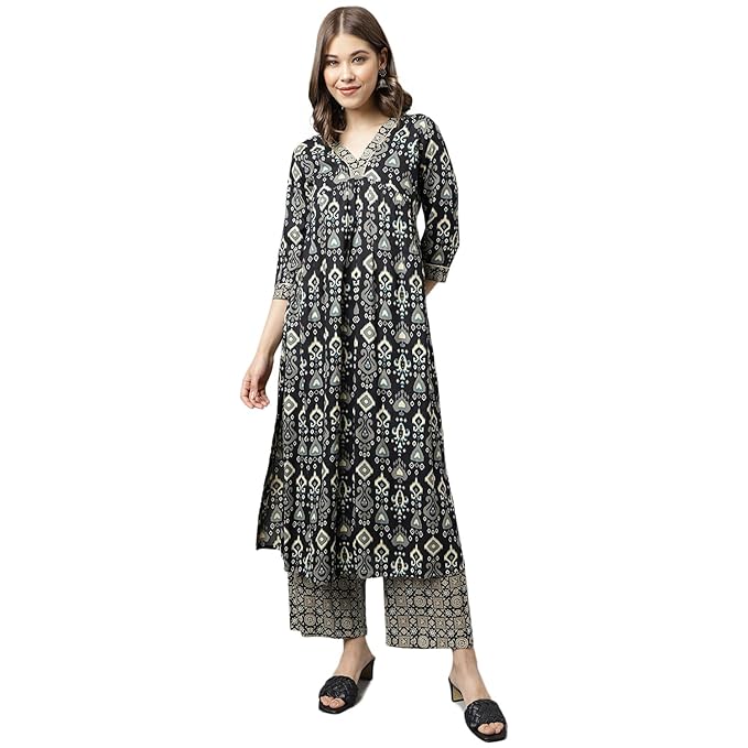 Women's Cotton A-Line Kurta with Pant