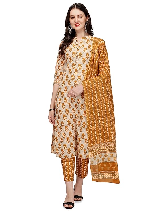 Women's Cotton A-Line Kurta with Pant