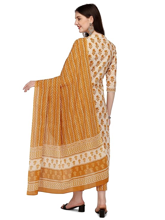 Women's Cotton A-Line Kurta with Pant