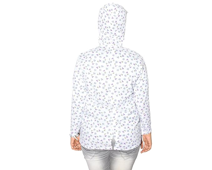 Women's Cotton Floral Print Sun Protection Summer MaskSunCoat With Gloves Combo