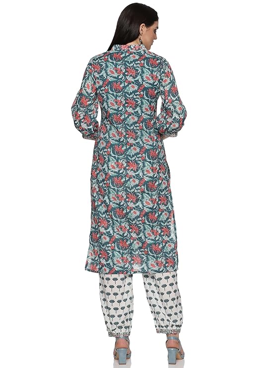 Women's Cotton Straight Kurta With Pant Set