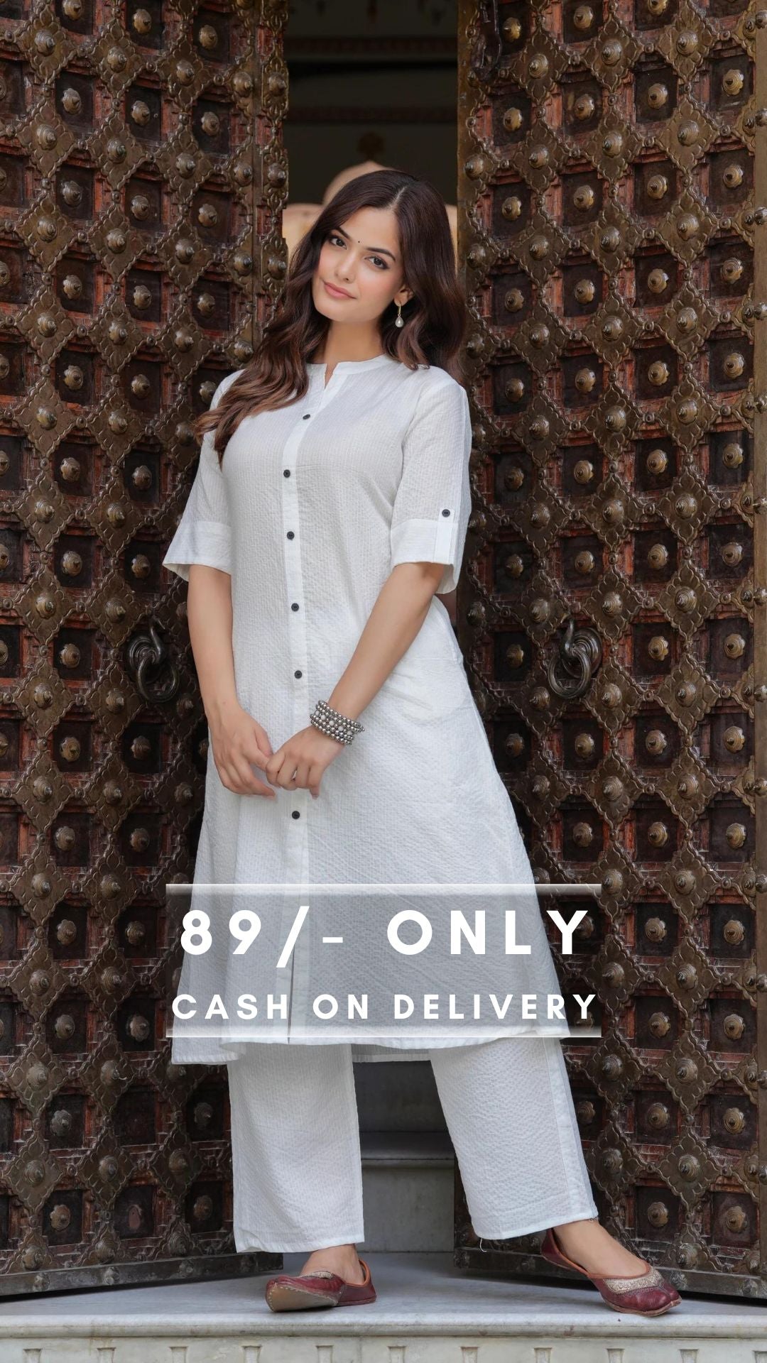 Pearl Bush Katha Cotton Kurta and Palazzo Set