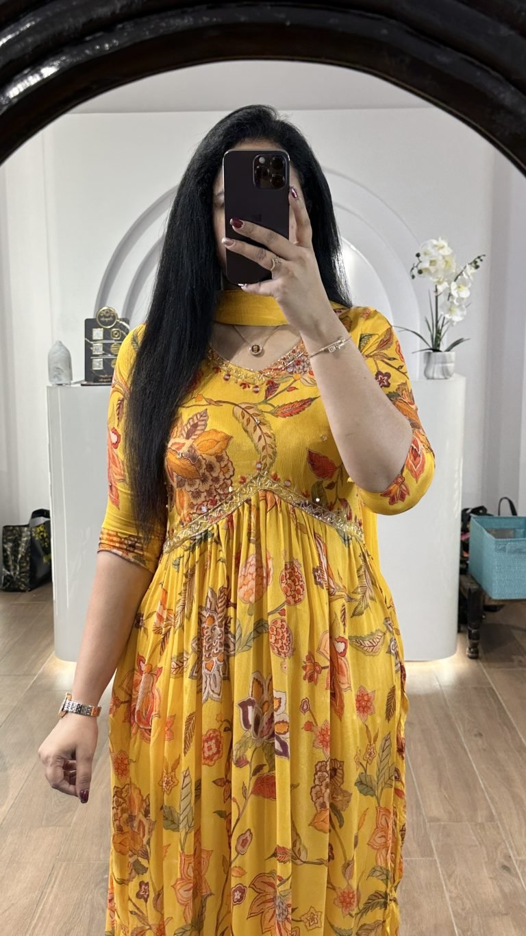 Yellow & Orange Floral Alia Cut Set