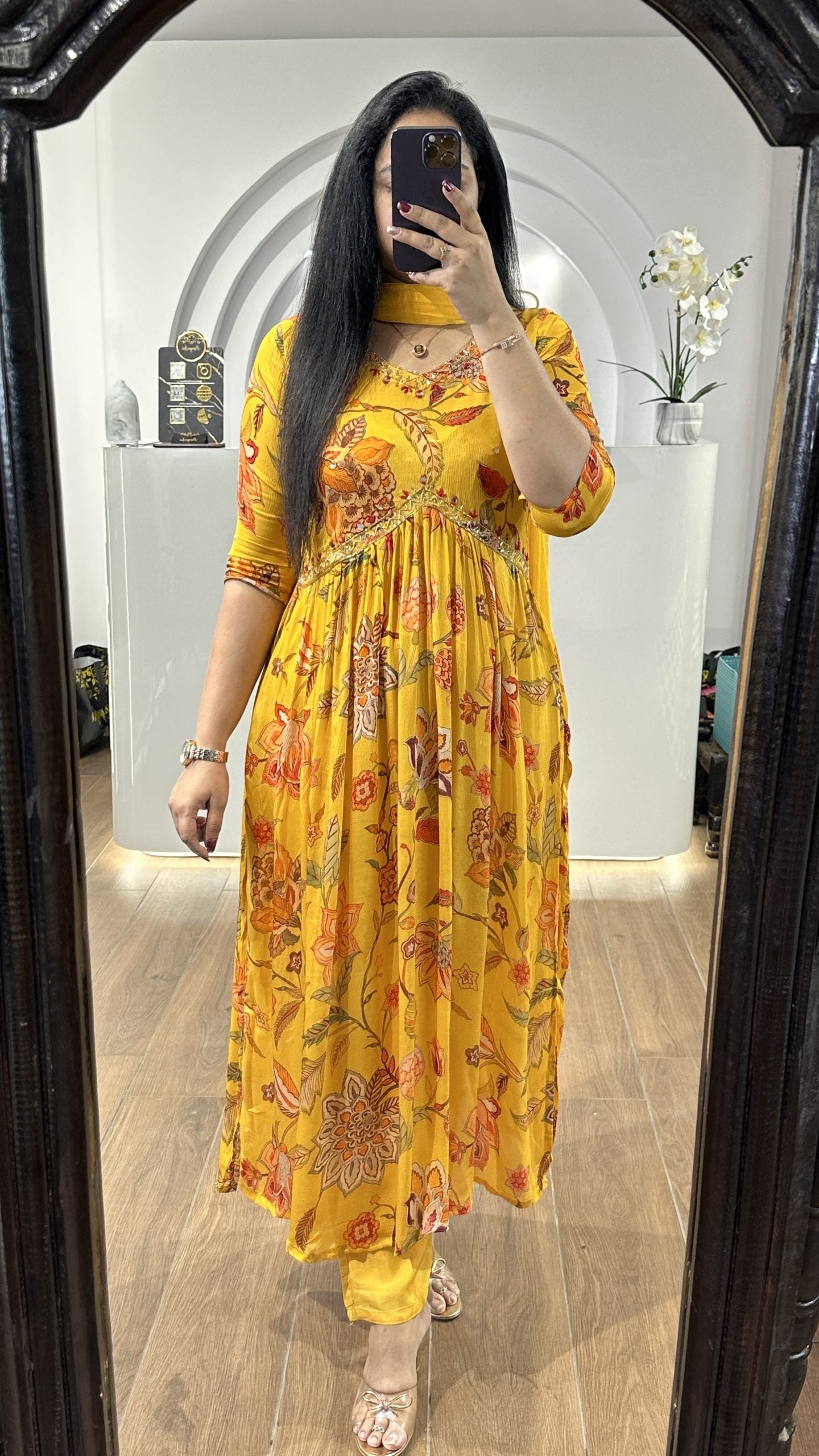 Yellow & Orange Floral Alia Cut Set