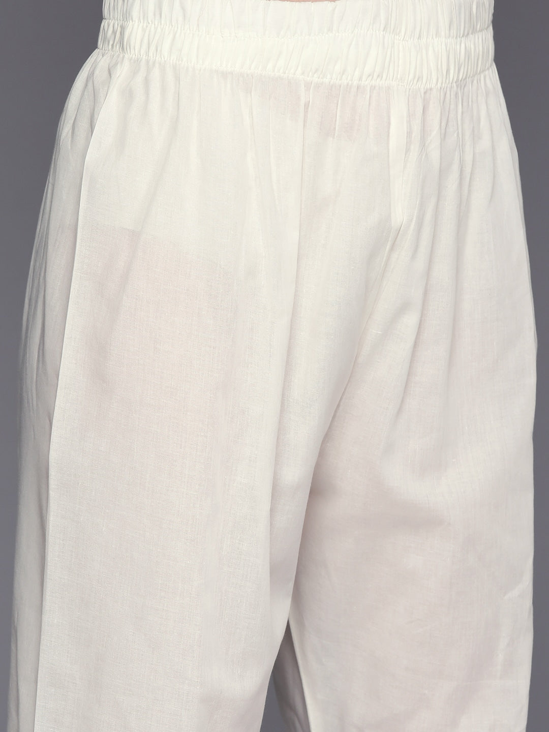 White embroidered Kurta with Trousers with dupatta