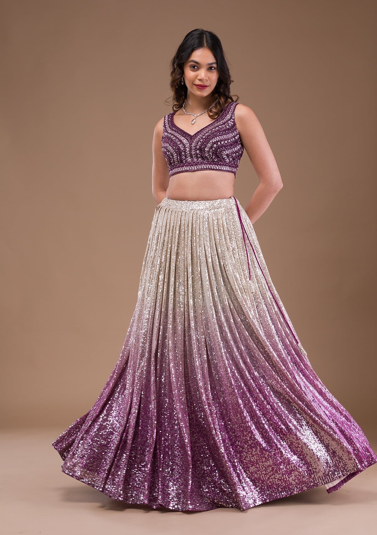 Sequins Lycra Readymade Lehenga