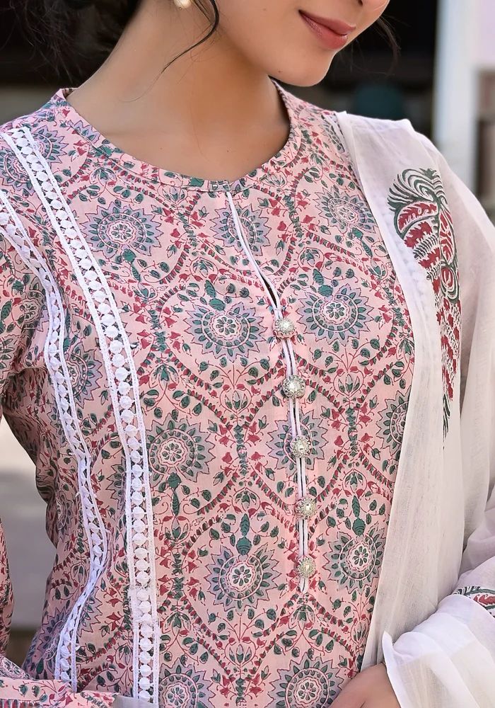 White Kurti With Pant