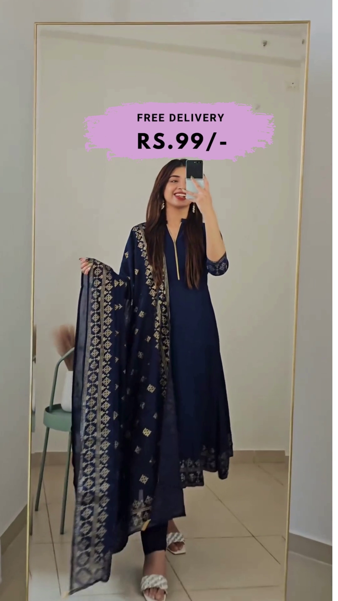 Women Ethnic Motifs Printed Kurta with Palazzos & With Dupatta