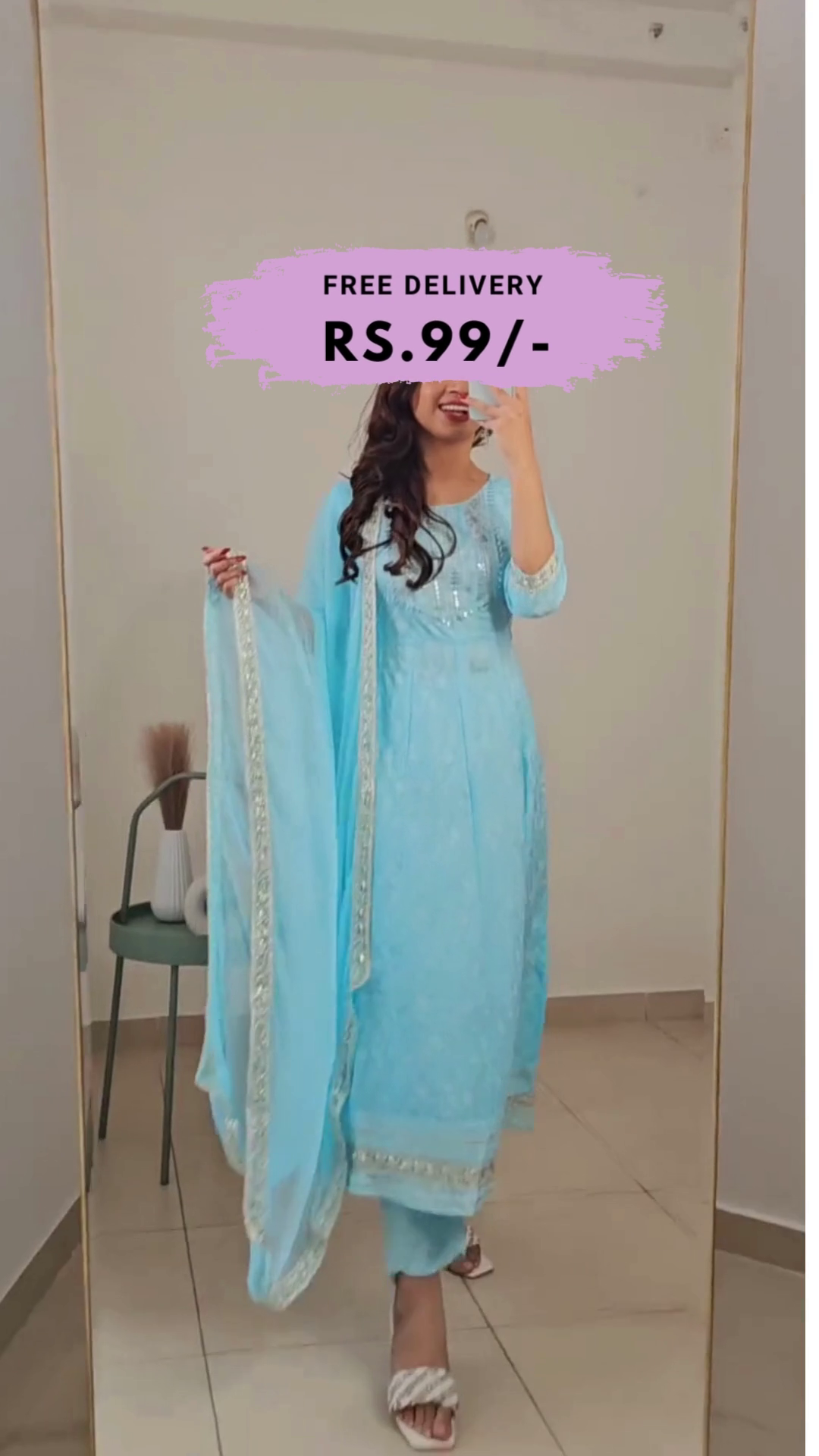 Women Rayon Anarkali Embroidered Printed Kurta Pant And Dupatta Set/Kurta Pant Dupatta Set