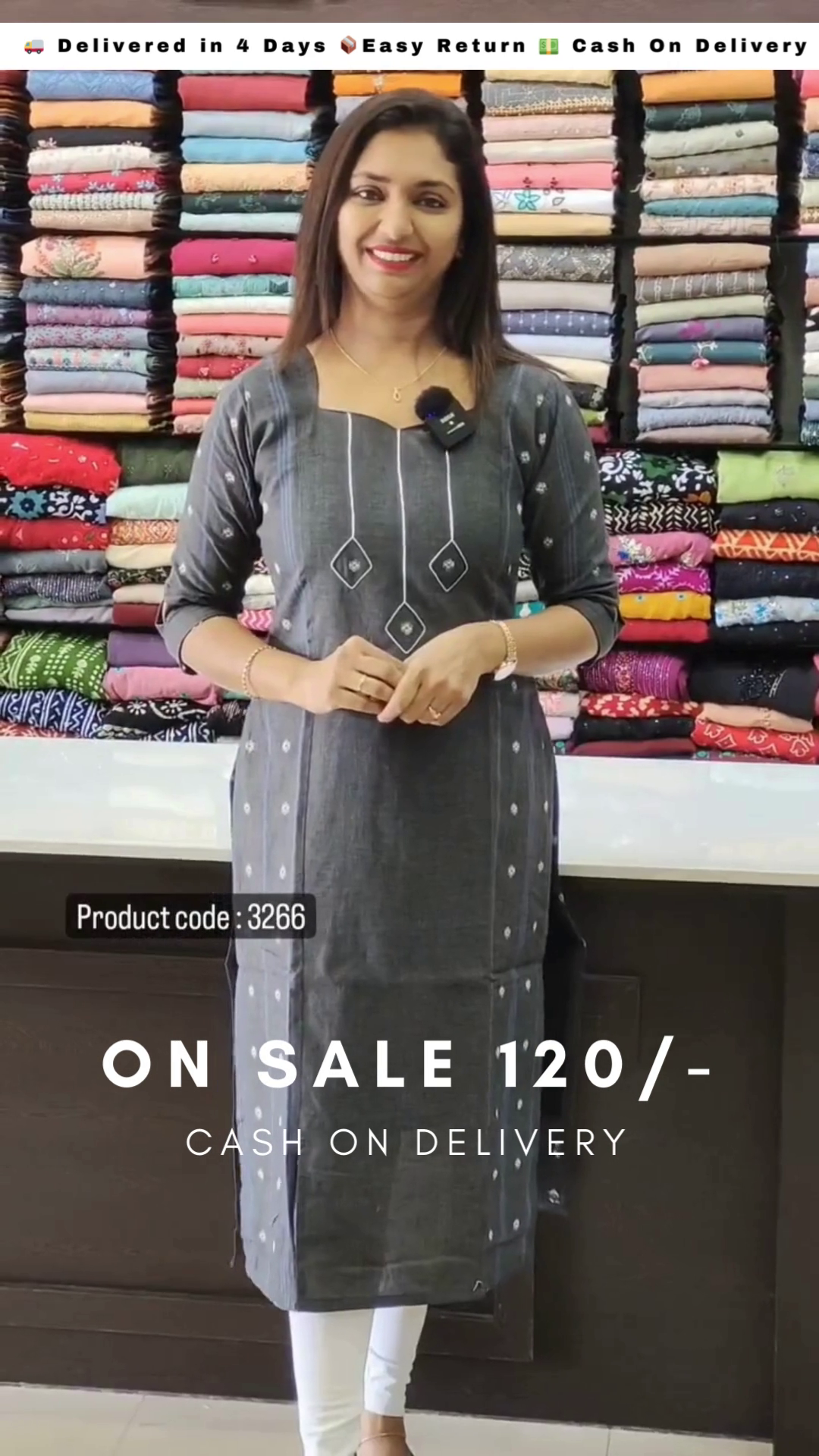 Women Abstract Cotton Blend Straight Kurta